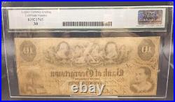 $10 1856 Georgetown South Carolina Obsolete Currency Bank Note Bill RARE