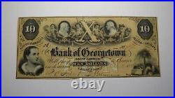 $10 1856 Georgetown South Carolina SC Obsolete Currency Bank Note Bill RARE