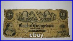 $10 1857 Georgetown South Carolina SC Obsolete Currency Bank Note Bill