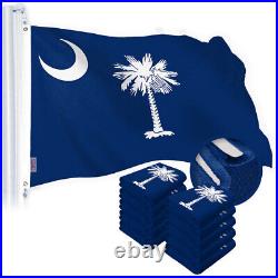 10 Pack South Carolina SC State Flag 3x5 Ft Embroidered 220GSM SPUN POLYESTER