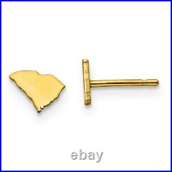 14k Yellow Gold South Carolina State Earrings Ball Button Travel Fine Jewelry