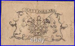 1779 $60 South Carolina Colonial Currency Note Paper Money Sc-155 Pcgs Ef 40