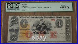 1800s $1 DOLLAR OFFICE OF THE SOUTH CAROLINA RAIL ROAD OBSOLETE NOTE PCGS63PPQ