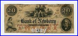 1853 $20 The Bank of Newberry Newberry, SOUTH CAROLINA Note