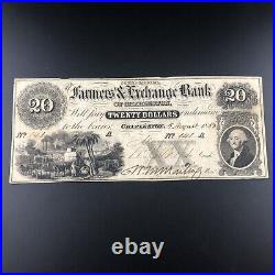 1853 $20 The Farmers' & Exchange Bank of Charleston, SOUTH CAROLINA Note