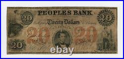 1854 $20 The Peoples Bank Charleston, SOUTH CAROLINA (CTFT.) Note