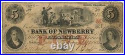 1854 Bank of Newberry, South Carolina $5 Note No. 2695 Sh288 (59377)