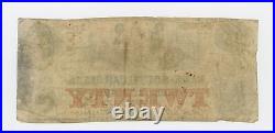 1857 $20 The Bank of SOUTH CAROLINA Note Redeemed in Atlanta, GA