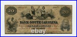 1857 $20 The Bank of South Carolina Charleston, SOUTH CAROLINA Note