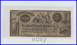 1857 The Merchants' Bank Of South Carolina SC Cheraw $5 No. 107 (L0411)