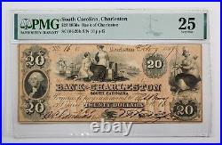 1859 $20 The Bank of Charleston, SOUTH CAROLINA Note PMG VF 25