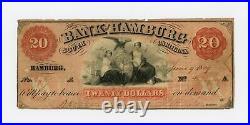 1859 $20 The Bank of Hamburg, SOUTH CAROLINA Note COLORFUL