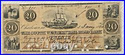1860 $20 SOUTH WESTERN RAILROAD BANK Charleston, South Carolina Obsolete Note
