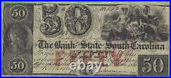 1860 Bank of the State of South Carolina, SC $50 No. 143 Stamp Cancelled