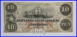 1860 State Bank South Carolina $10 Obsolete Currency SC-175-30 2YVQ