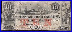 1861 $10 Bank Of South Carolina, Charleston, Sc Obsolete Bank Note 836