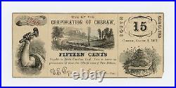 1861 15c The Corporation of Cheraw, SOUTH CAROLINA Note CIVIL WAR Era