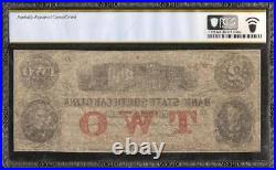1861 $2 Dollar Bill South Carolina Bank Note Large Paper Money CIVIL War Pmg 30