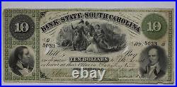 1861 Bank of the State of South Carolina $10 Obsolete Currency Note SC-195-31 C