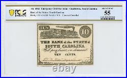 1862 10c The Bank of the State of SOUTH CAROLINA Note CIVIL WAR Era PCGS AU 55