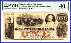 1862 $1 State of SOUTH CAROLINA CIVIL WAR ERA PMG XF 40- AMAZING ART