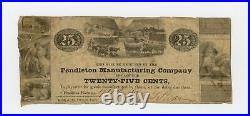 1862 25c The Pendleton Manufacturing Company Pendleton, SOUTH CAROLINA Note