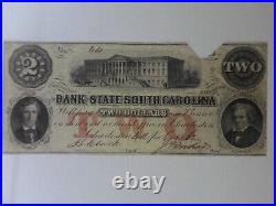 1862 $2 Bank of South Carolina XX Canceled