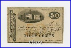 1862 50c The City of Charleston, SOUTH CAROLINA Note CIVIL WAR Era
