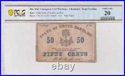 1863 50¢ Emergency Civil War Issue Note Charleston South Carolina PCGS 20 600