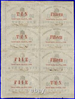 1863 Half-Sheet (8 Pcs.) Bank of the State of South Carolina Fractional Notes