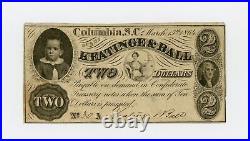 1864 $2 Keatinge & Ball Columbia, SOUTH CAROLINA Merchant Scrip CIVIL WAR Era