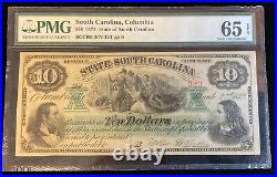 1872 $10 State of South Carolina, Columbia, SC Obsolete Currency PMG 65 EPQ