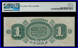 1872 $1 Obsolete South Carolina, Columbia Revenue Bond Scrip PMG 67 EPQ