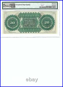 1872 $20 Revenue Bond Script Columbia, South Carolina PMG 67 Superb Gem UNC EPQ