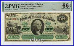 1872 $50 South Carolina Columbia Haxby# OBSSCCR8 PMGGem 66 EPQ