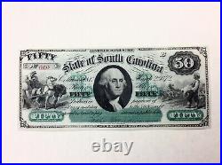- 1872 $50 State of South Carolina Choice Uncirculated Unc CR 8