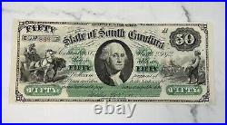 1872 $50 The State of South Carolina GEM UNCIRCULATED Post Civil War Note