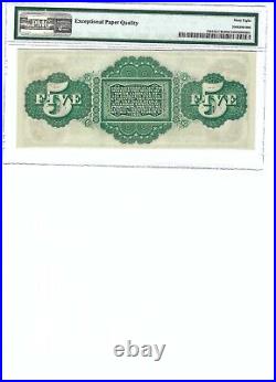 1872 $5 Remainder Note Columbia, South Carolina PMG 68 Superb Gem UNC EPQ