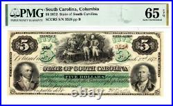 1872 $5 The State of South Carolina, PMG 65 GEM UNCIRCULATED EPQ- WOW STUNNING