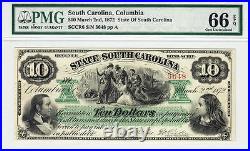 1872 Columbia, SC- The State of South Carolina $10 Gem Uncirculated 66