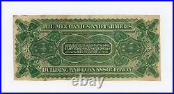 1873 $3 The Mechanics & Farmers Building & Loan Assoc. SOUTH CAROLINA Note