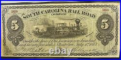 1873 $5.00 South Carolina R. R. Co South Carolina, Charleston 125 Miles PMG VF30