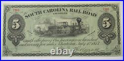 1873 $5 South Carolina Railroad Co. High Quality