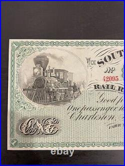 1873 South Carolina Railroad Company One Dollar American Bank Note EXCL COND