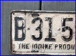 1933 South Carolina Passenger License Plate Tag Iodine Products State Original