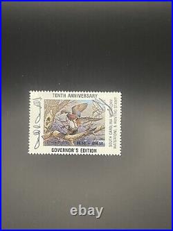 1990 SOUTH CAROLINA State Duck Stamp Mint OG NH GOVERNOR Ed. HAND SIGNED