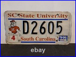 1996 South Carolina SC STATE UNIVERSITY SPECIALTY License Plate Tag