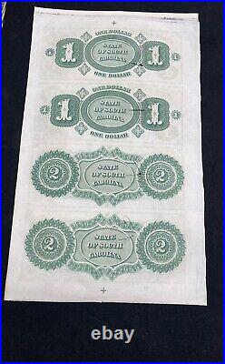 1- 1866 South Carolina Revenue Bond Scrip Sheets $1,1,2,2, cancelled 2 available