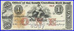 $1 Ceres Seated South Carolina Charleston Rail Road Train maid serial #7918 Rare