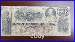 1 Dollar Bank of the State of South Carolina Obsolete Currency Note #45713